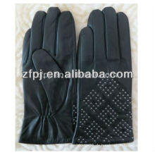 2016 Äthiopische Schaffell Damen schwarze Handschuhe für die Kälte